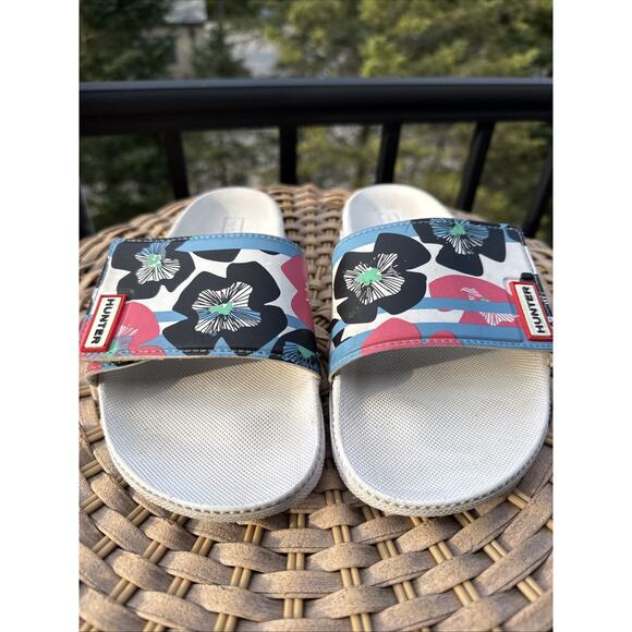 Hunter Sandals Womens US 7 UK 5 Flip Flop Slides Multicolor Floral - Picture 2 of 13